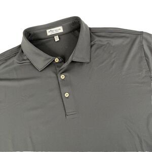 Mens Peter Millar Summer Comfort Short Sleeve Polo Shirt Size XL Gray Golf